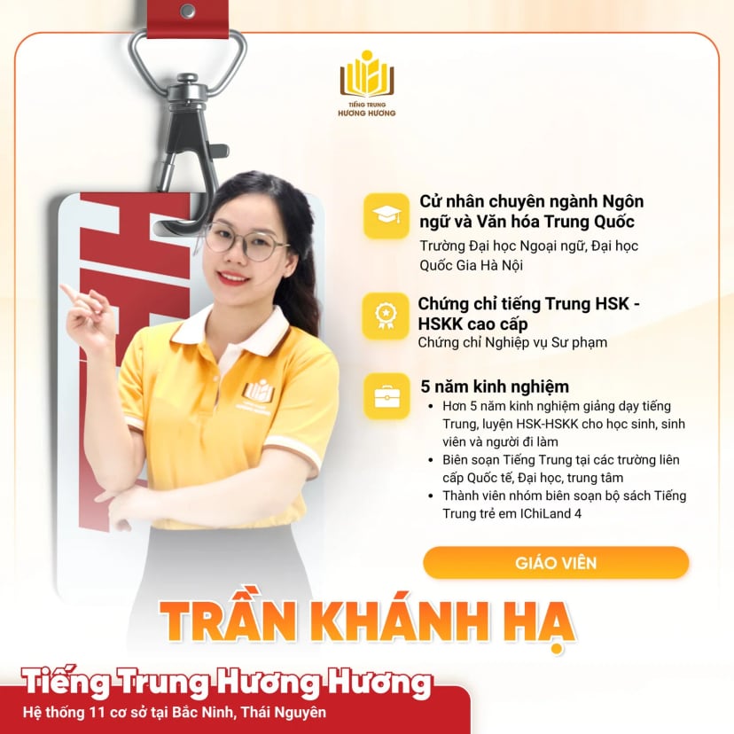 Hồ sơ giáo viên Trần Khánh Hạ tại Tiếng Trung Hương Hương