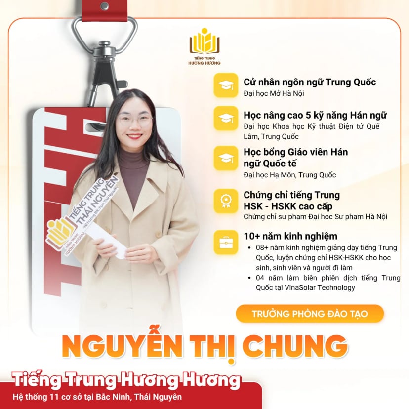 Hồ sơ giáo viên Nguyễn Thị Chung tại Tiếng Trung Hương Hương