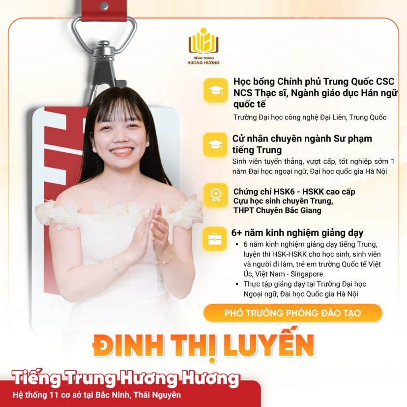 Hồ sơ giáo viên Đinh Thị Luyến tại Tiếng Trung Hương Hương
