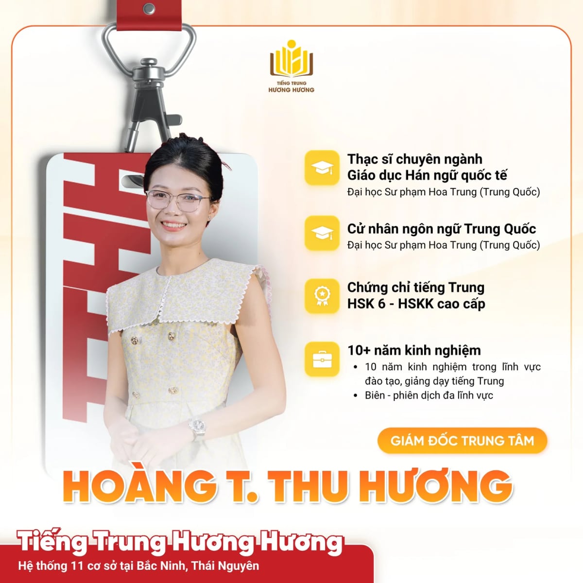 Hồ sơ đội ngũ giáo viên tiếng Trung tại Hương Hương